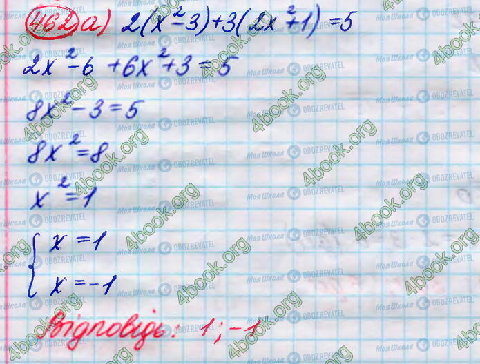 ГДЗ Алгебра 8 клас сторінка 462
